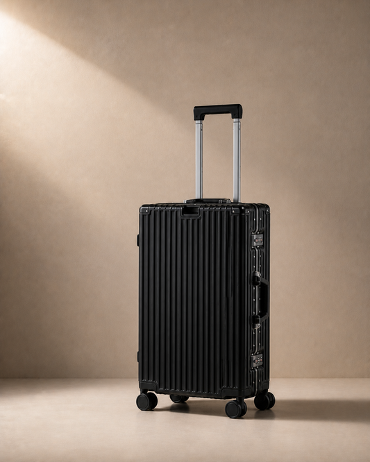 Ambleside Large Capacity Cabin Suitcase with Cup Holder - 20-28 Inch in Black