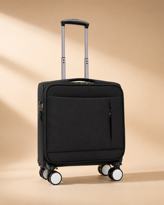 Walberswick Soft Shell Cabin Suitcase - 18/20 Inch in Black