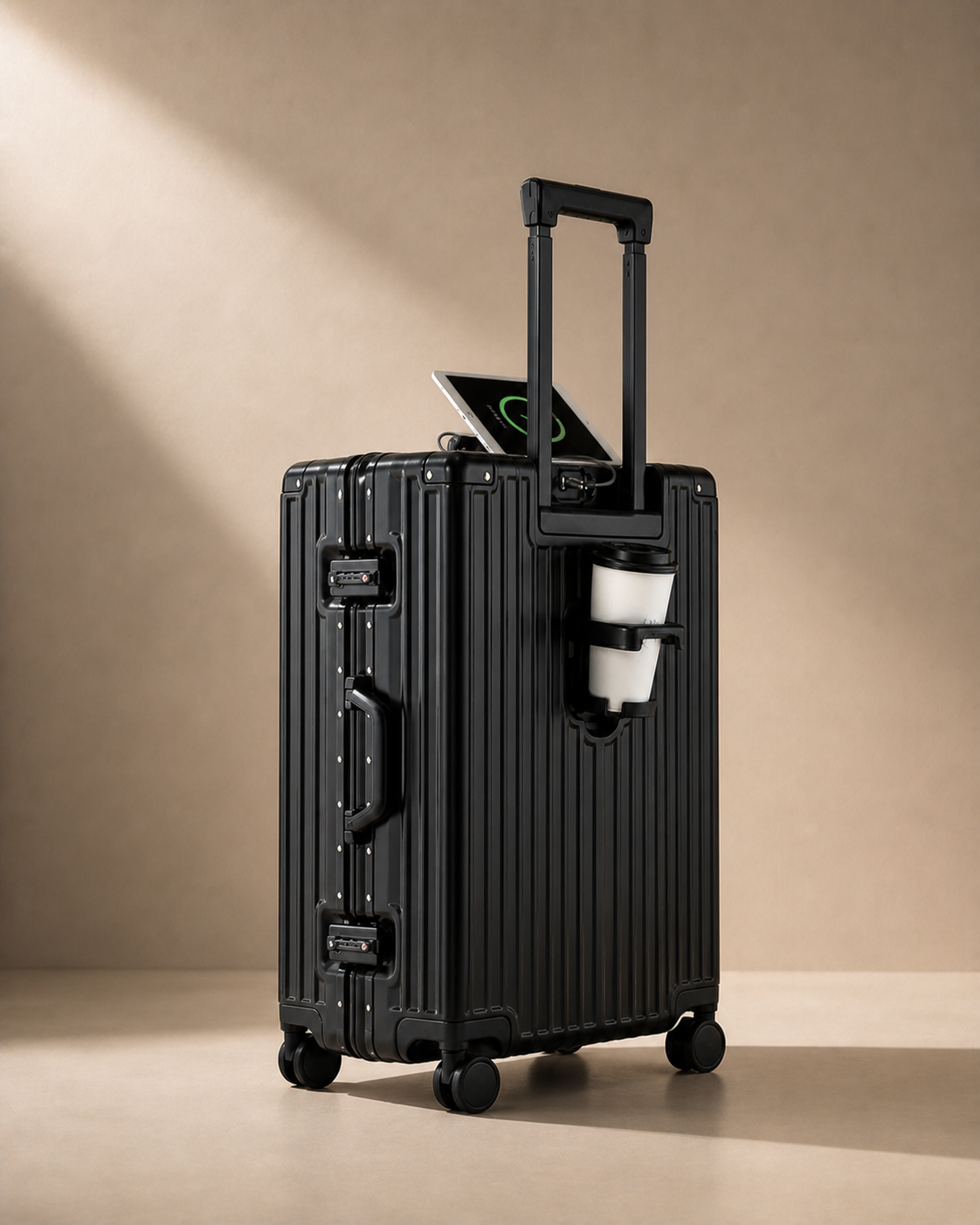 Ambleside Large Capacity Cabin Suitcase with Cup Holder - 20-28 Inch — view 3