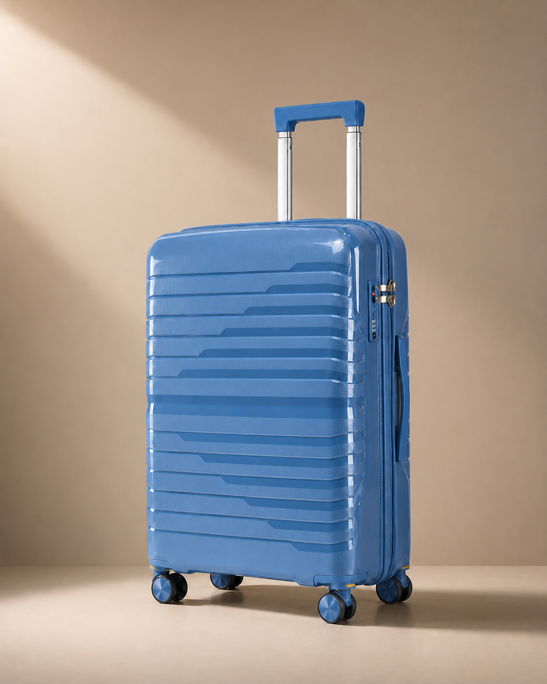 Cartmel Large Capacity Hard Shell Cabin Suitcase - 20/24/28 Inch in Blue - premium front view