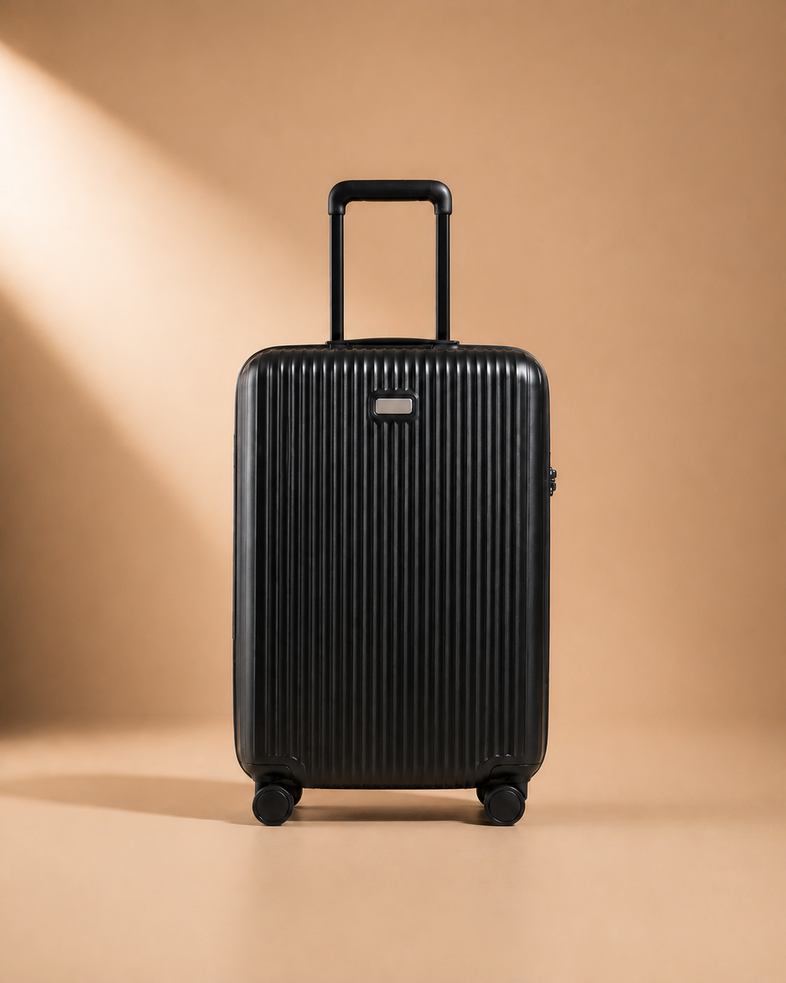 Barmouth Hard Shell Suitcase in Black - single suitcase view