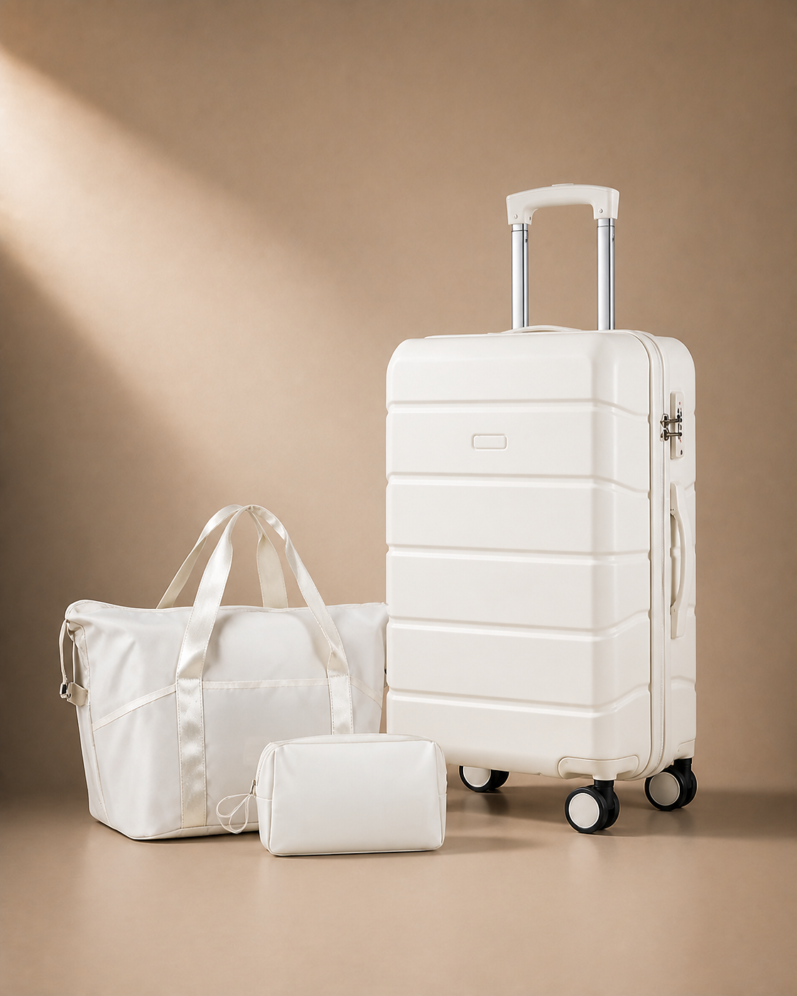 Cabin Suitcase Set Branscombe Hard Shell - 20/21 Inch in Beige