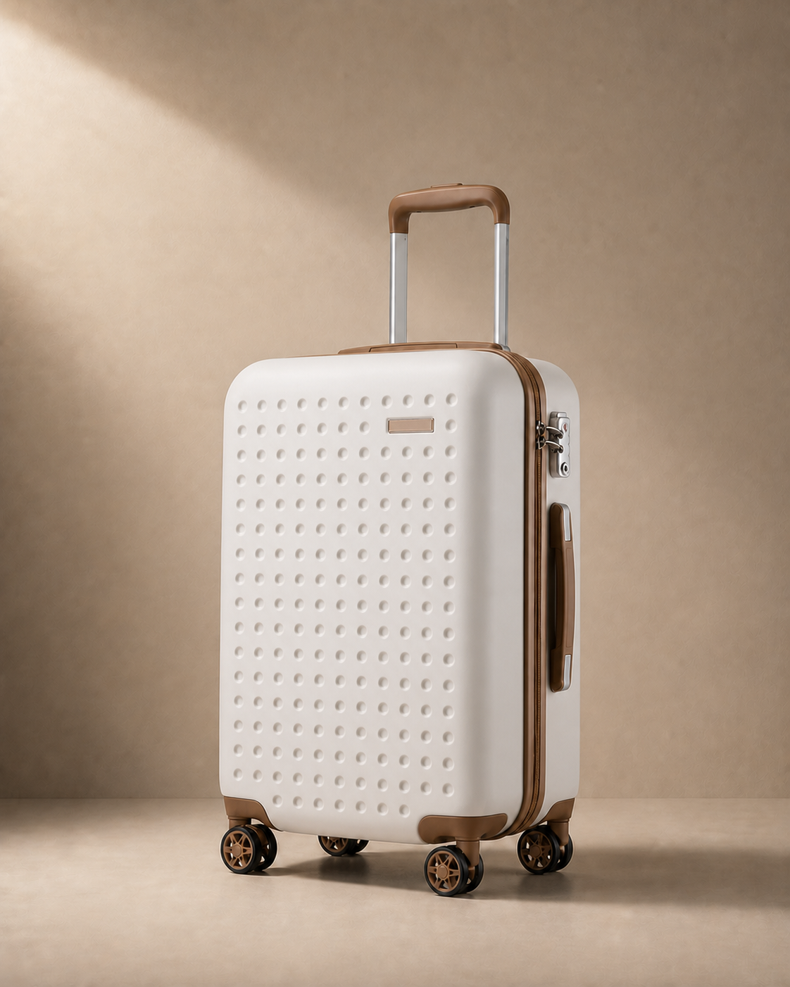 Bosham Lightweight Hard Shell Cabin Suitcase - 20 Inch in Beige