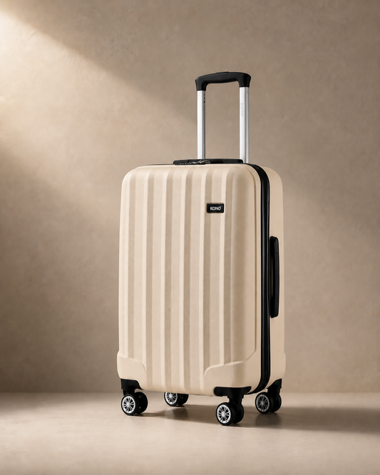 Exmouth Hard Shell Cabin Suitcase - 19/24/28 Inch in Beige