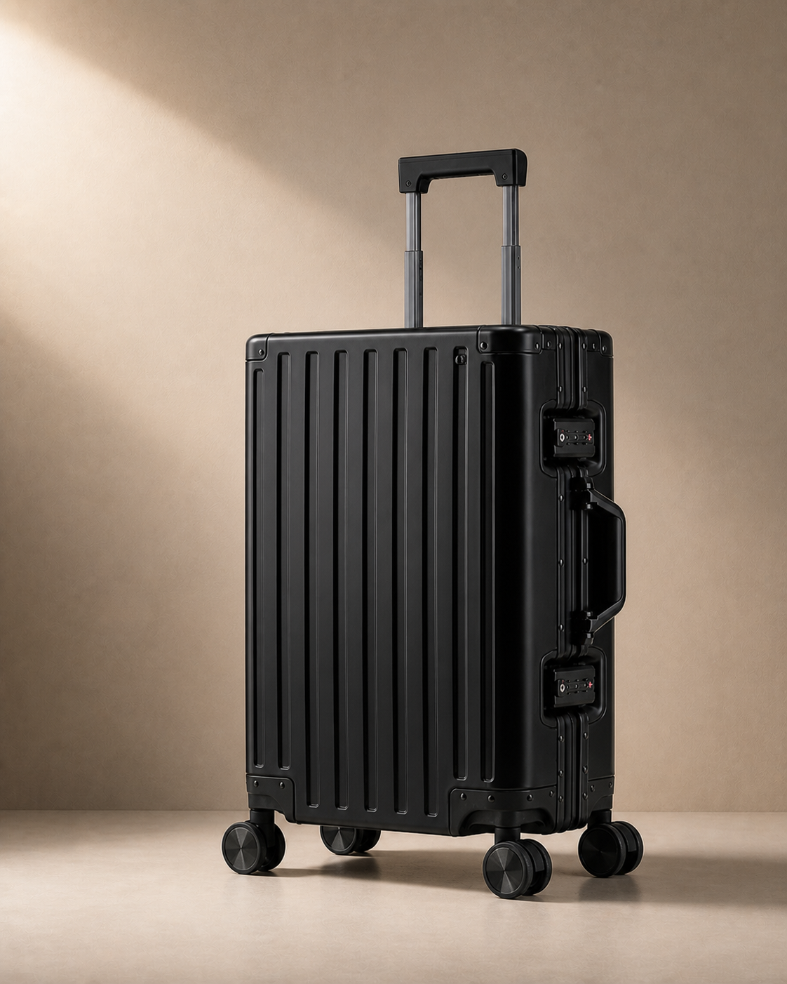 Marazion Aluminium Frame Cabin Suitcase - 20/24/26/28 Inch in Black