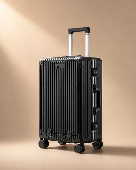 Polkerris Expandable Cabin Suitcase - 20-28 Inch in Black