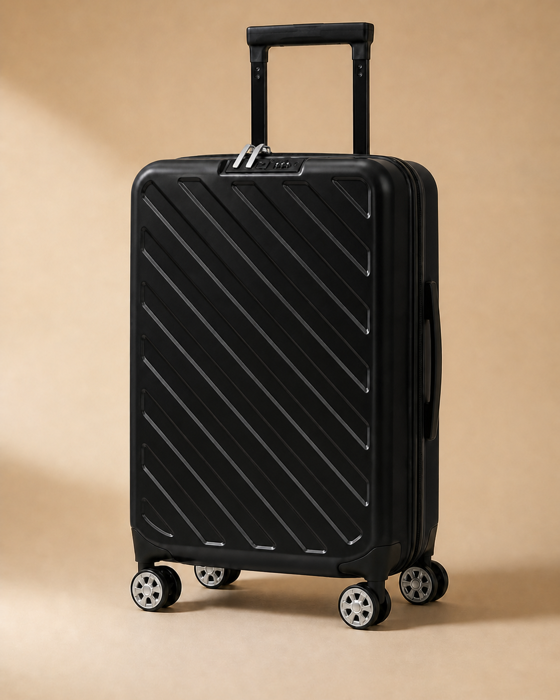 Polruan Foldable Cabin Suitcase - 20/24/28 Inch in Black