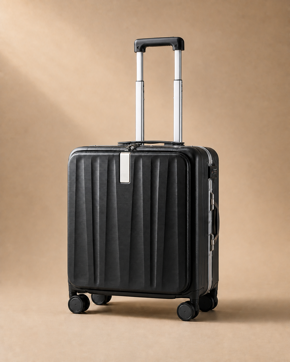 Harrogate Aluminium Frame Cabin Suitcase - 18/20 Inch in Black