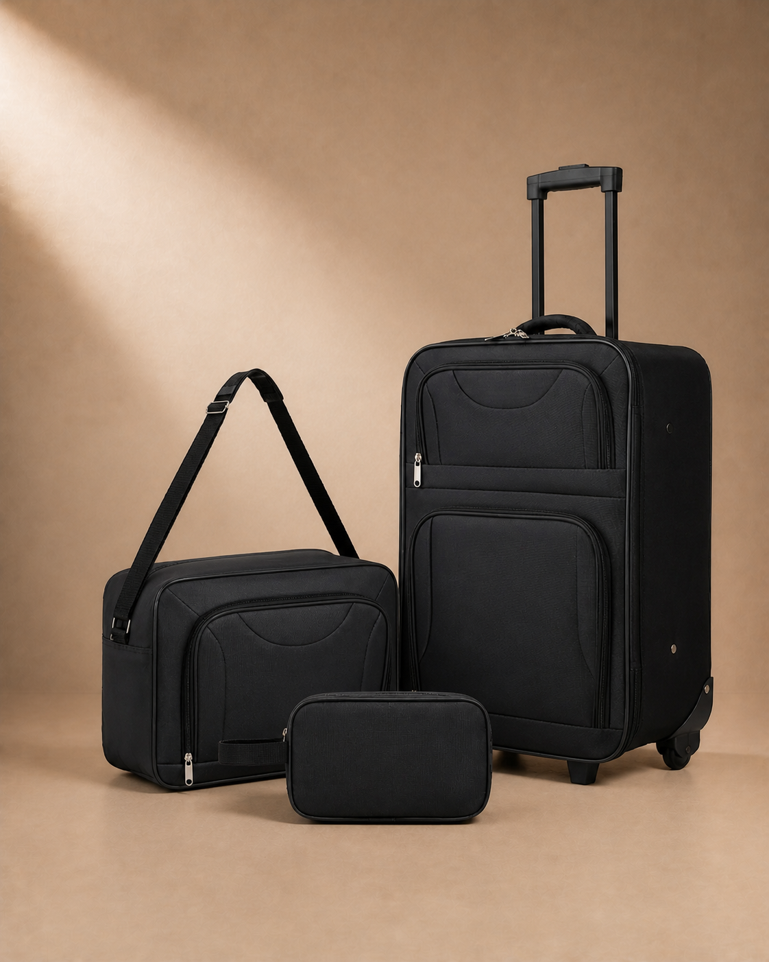 Arisaig Large Capacity Soft Shell Cabin Suitcase - 20 Inch in Black