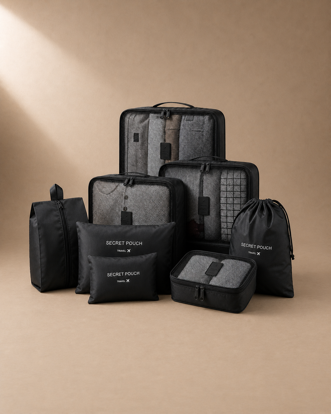 Grassington Travel Packing Cubes in Black