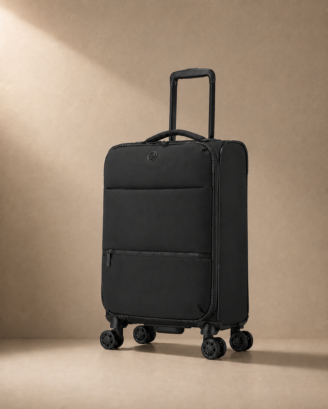 Emsworth Lightweight Soft Shell Cabin Suitcase in Black