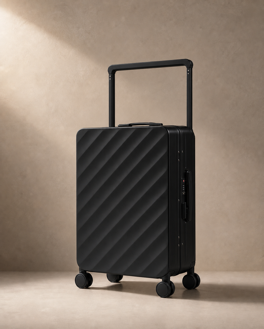 Thurlestone Hard Shell Aluminium Frame Cabin Suitcase - 20/24/28 Inch in Black