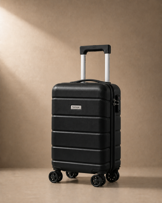 Rothbury Lightweight Hard Shell Cabin Suitcase - 16 Inch in Black