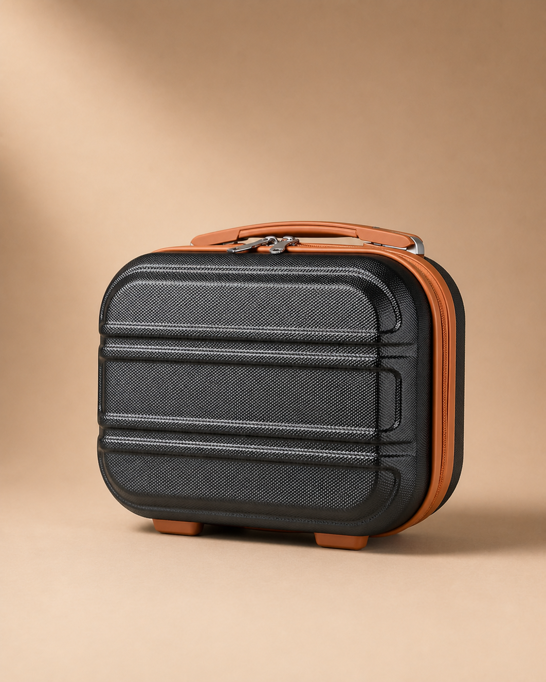 Porthchapel Large Capacity Hard Shell Travel Makeup Case in Black