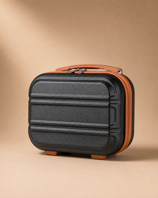 Porthchapel Large Capacity Hard Shell Travel Makeup Case in Black