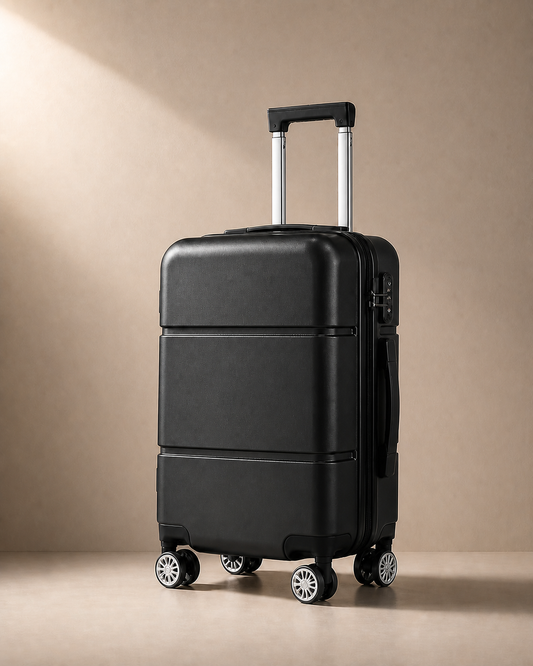 Charmouth Hard Shell Cabin Suitcase - 20 Inch in Black