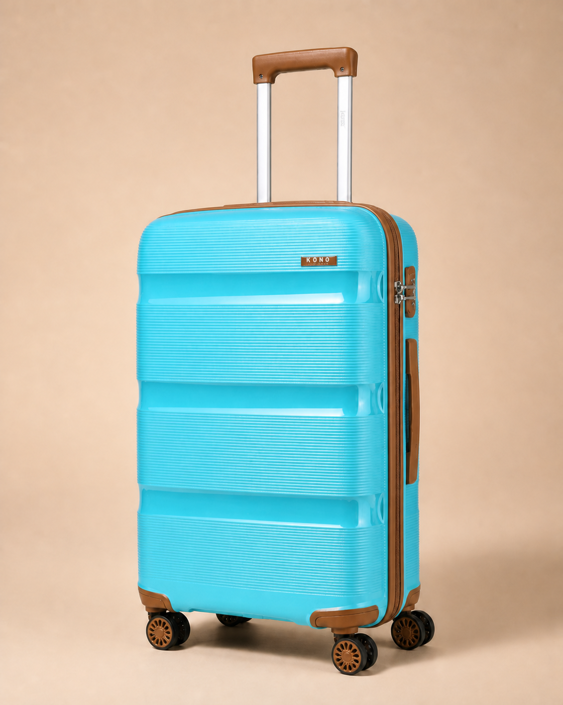 Aberaeron 3 Piece Hard Shell Suitcase Set with Travel Bag - 14/20/24/28 Inch in Blue
