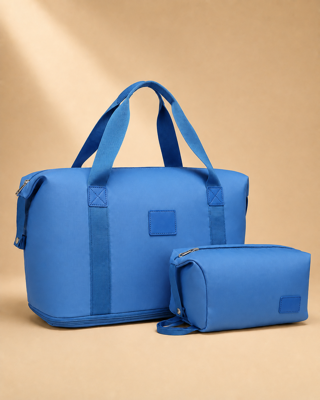 Gwithian 2 Piece Travel Bag and Toiletry Case Set in Blue