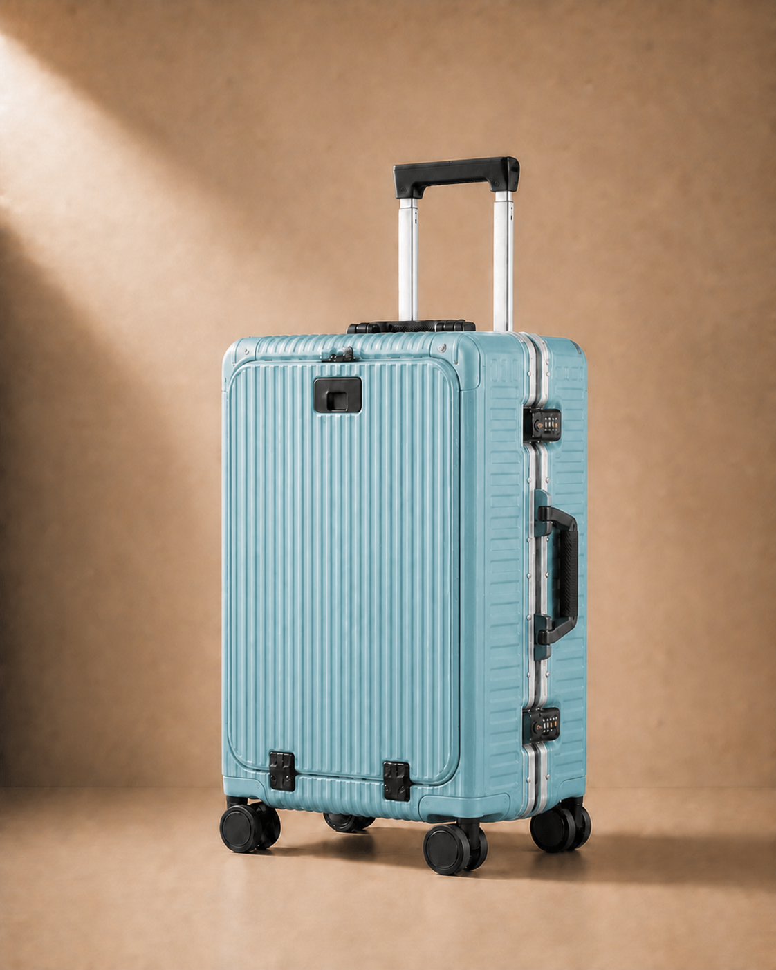Perranporth Aluminium Frame Cabin Suitcase - 20/24 Inch in Blue