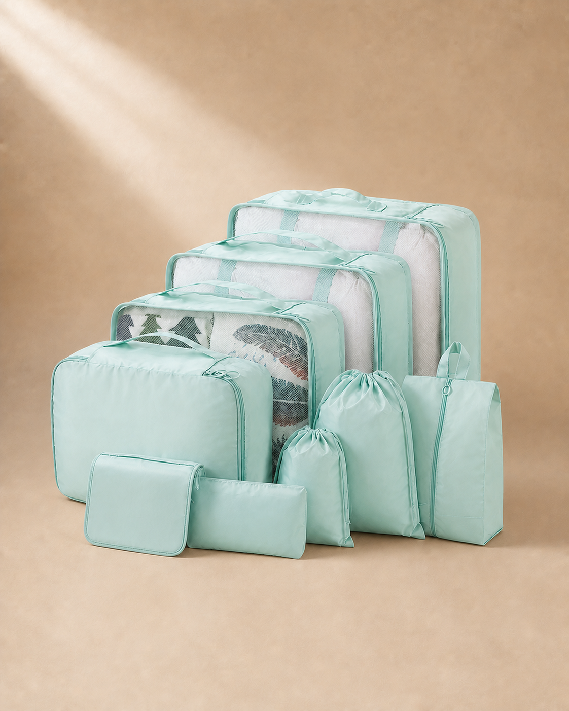 Malham 9 Piece Travel Compression Packing Cubes in Blue