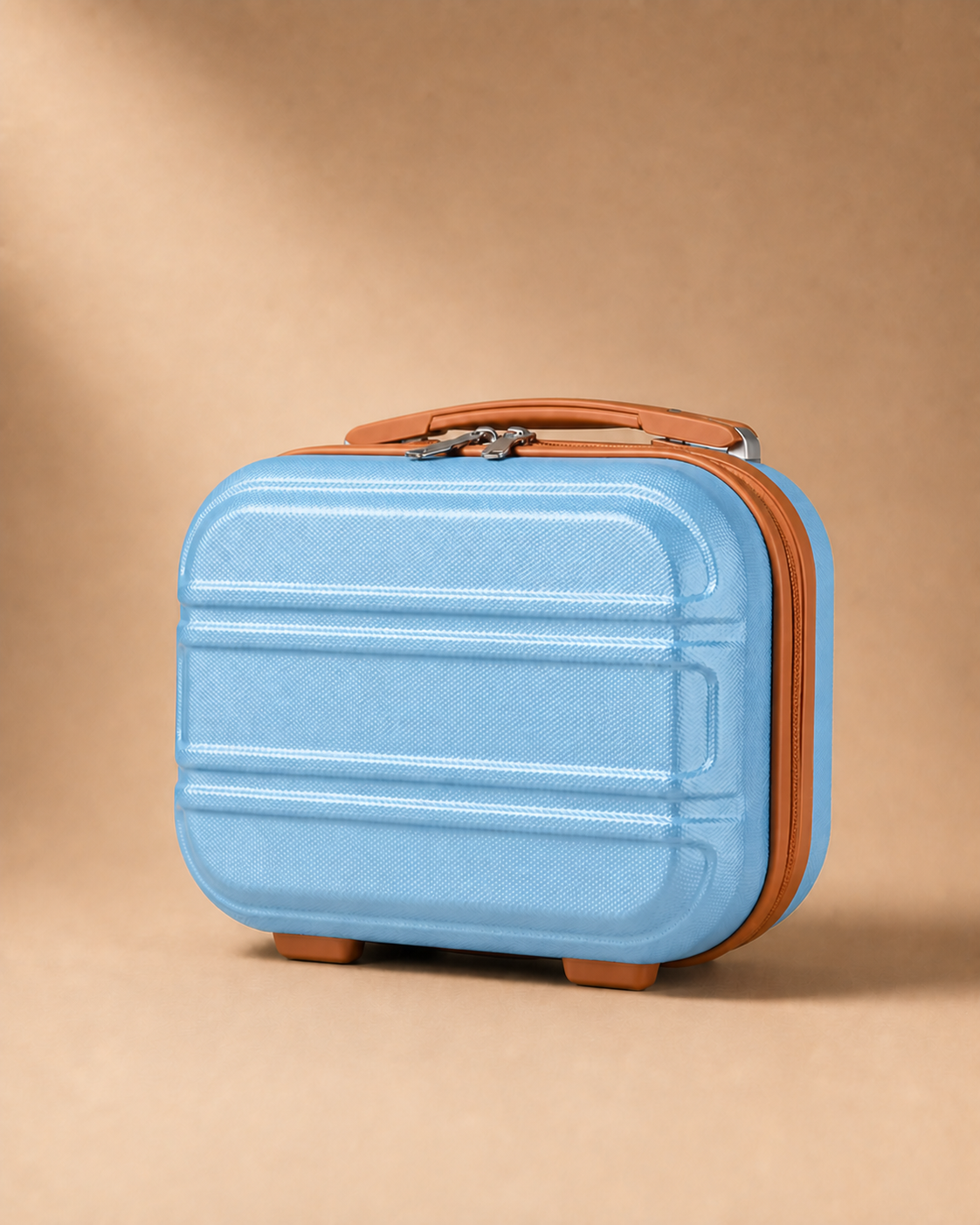 Porthchapel Large Capacity Hard Shell Travel Makeup Case in Blue