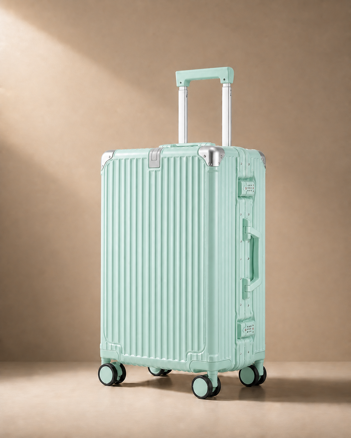 Totnes Hard Shell Cabin Suitcase with Cup Holder - 20/24/26 Inch in Blue