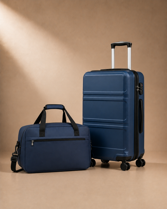 Cromarty 2 Piece Suitcase and Travel Bag Set in Blue