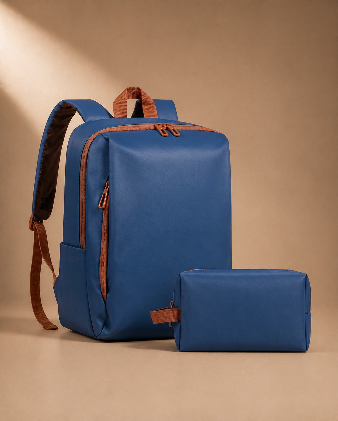 Painswick 5 Piece Hard Shell Suitcase Set with Travel Bag in Blue