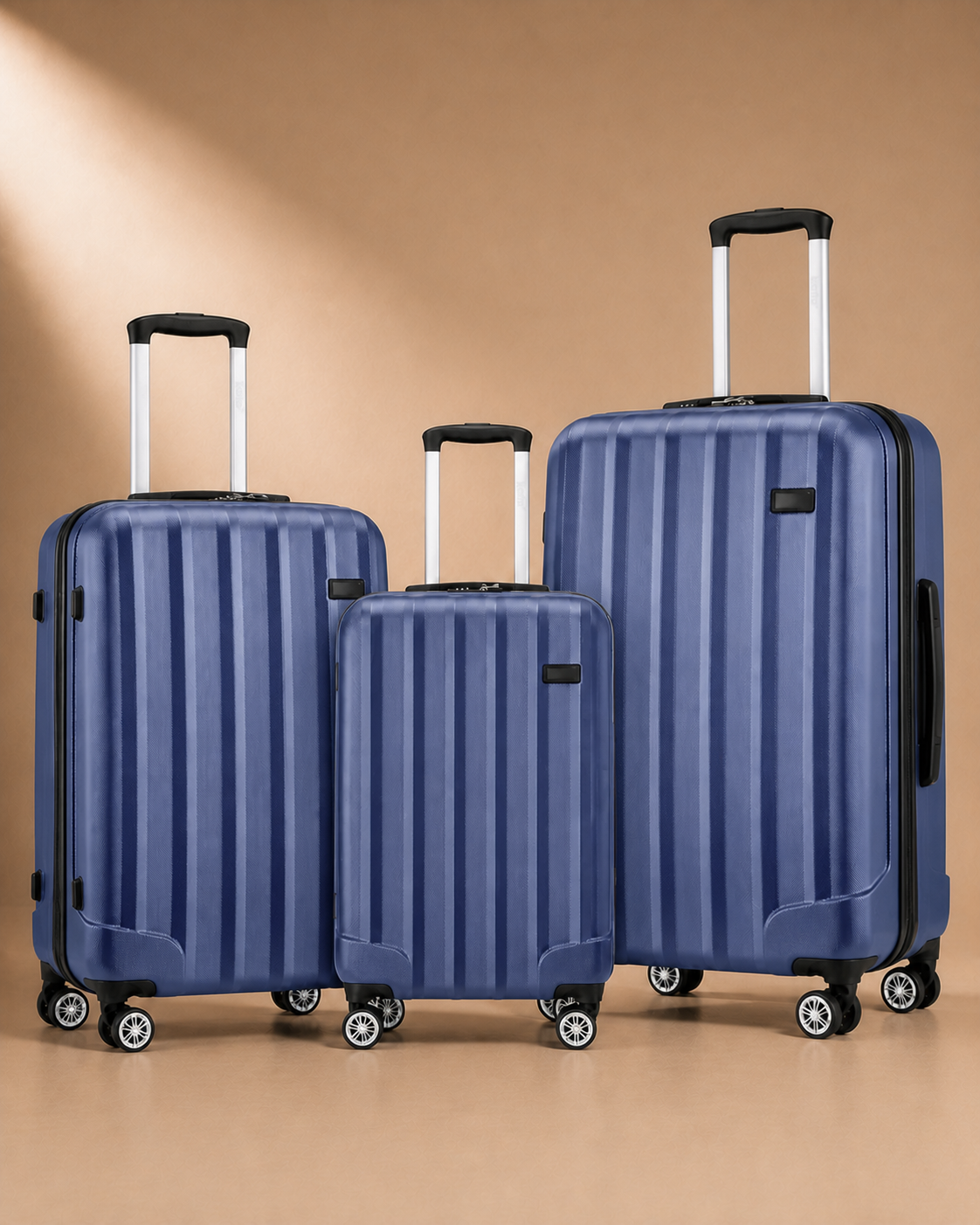 Ullapool Scratch-Resistant 3 Piece Hard Shell Suitcase Set - 19/24/28 Inch in Blue