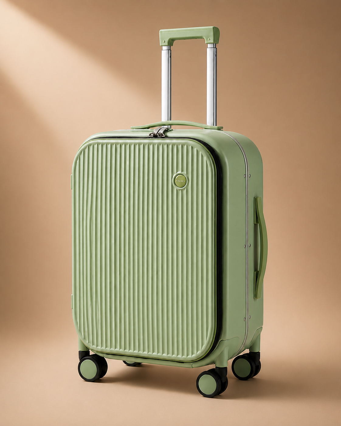 Boscastle Aluminium Frame Cabin Suitcase - 18/20 Inch with Laptop Pocket in Green