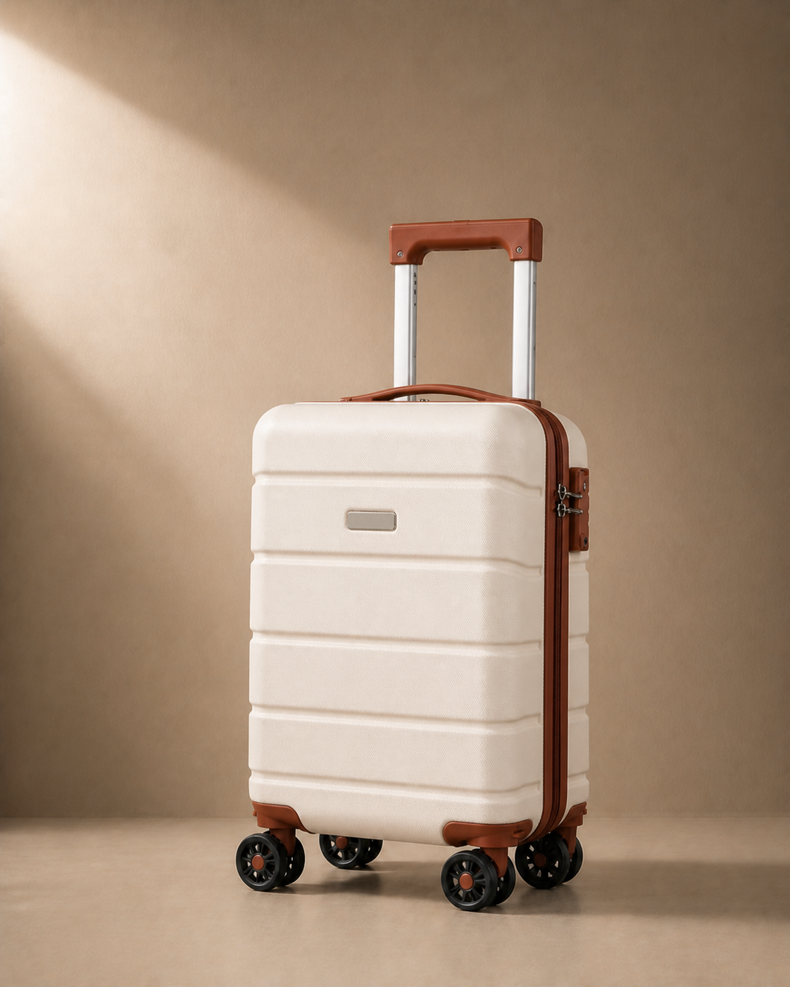 Rothbury Lightweight Hard Shell Cabin Suitcase - 16 Inch in White