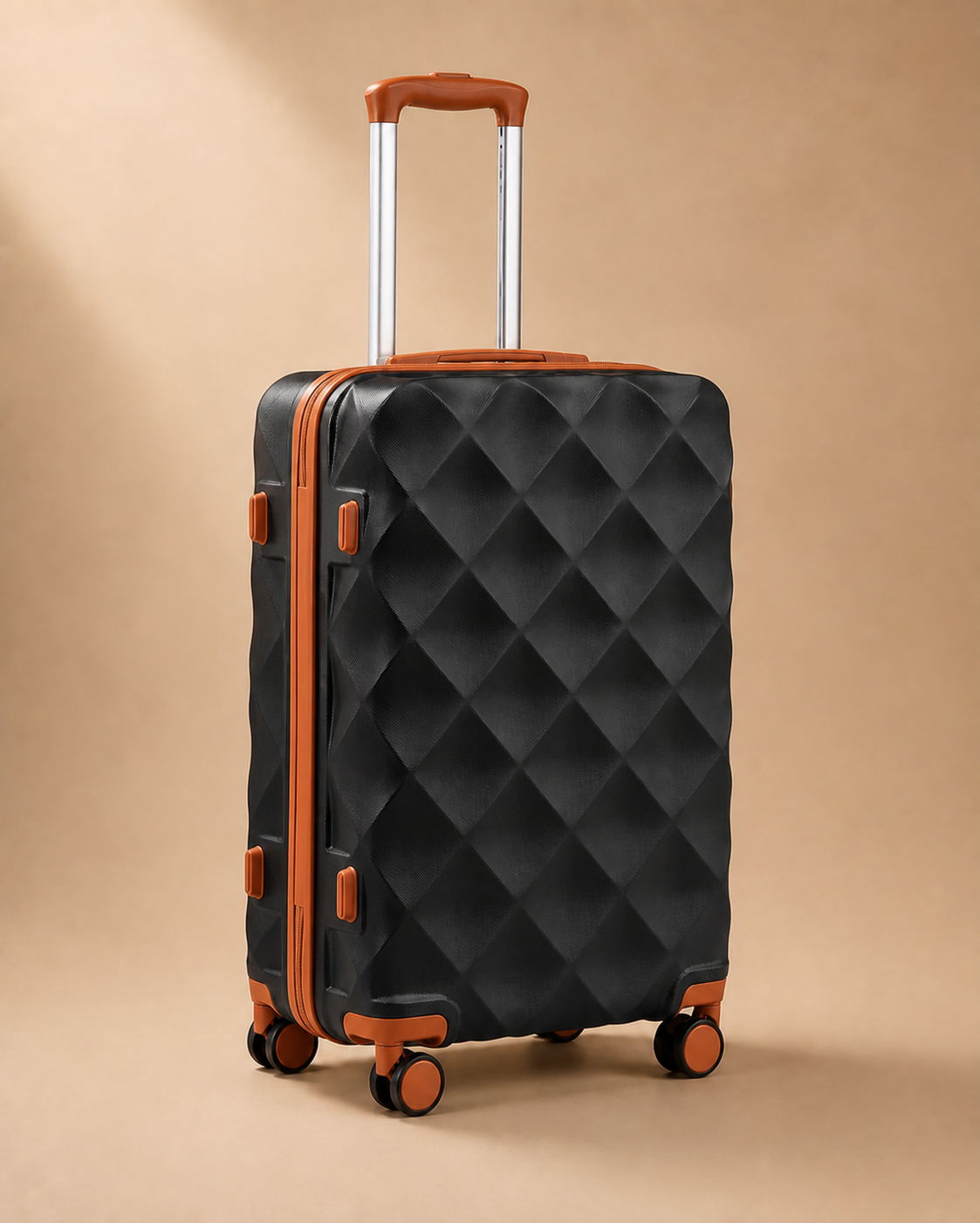 Ludlow Large Capacity Hard Shell Suitcase - 32 Inch in Black & Brown