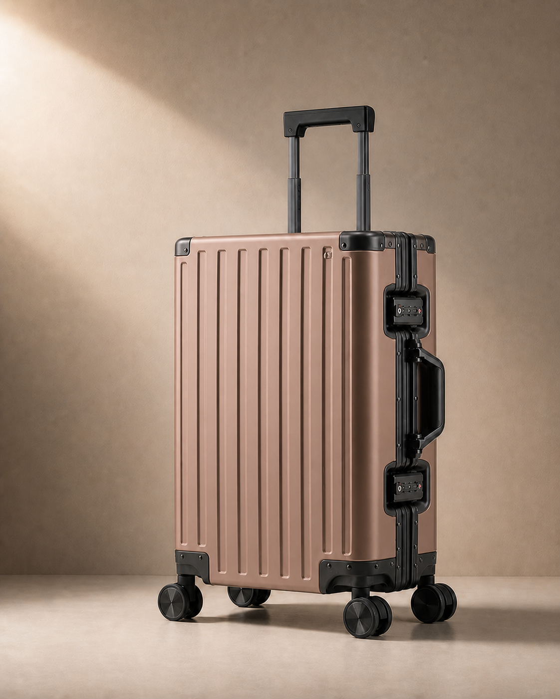 Marazion Aluminium Frame Cabin Suitcase - 20/24/26/28 Inch in Brown