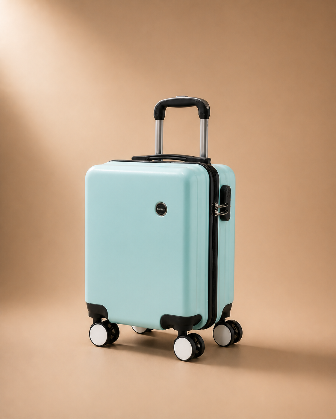 Craster Leather 14 Inch Travel Makeup Case in Mint Green