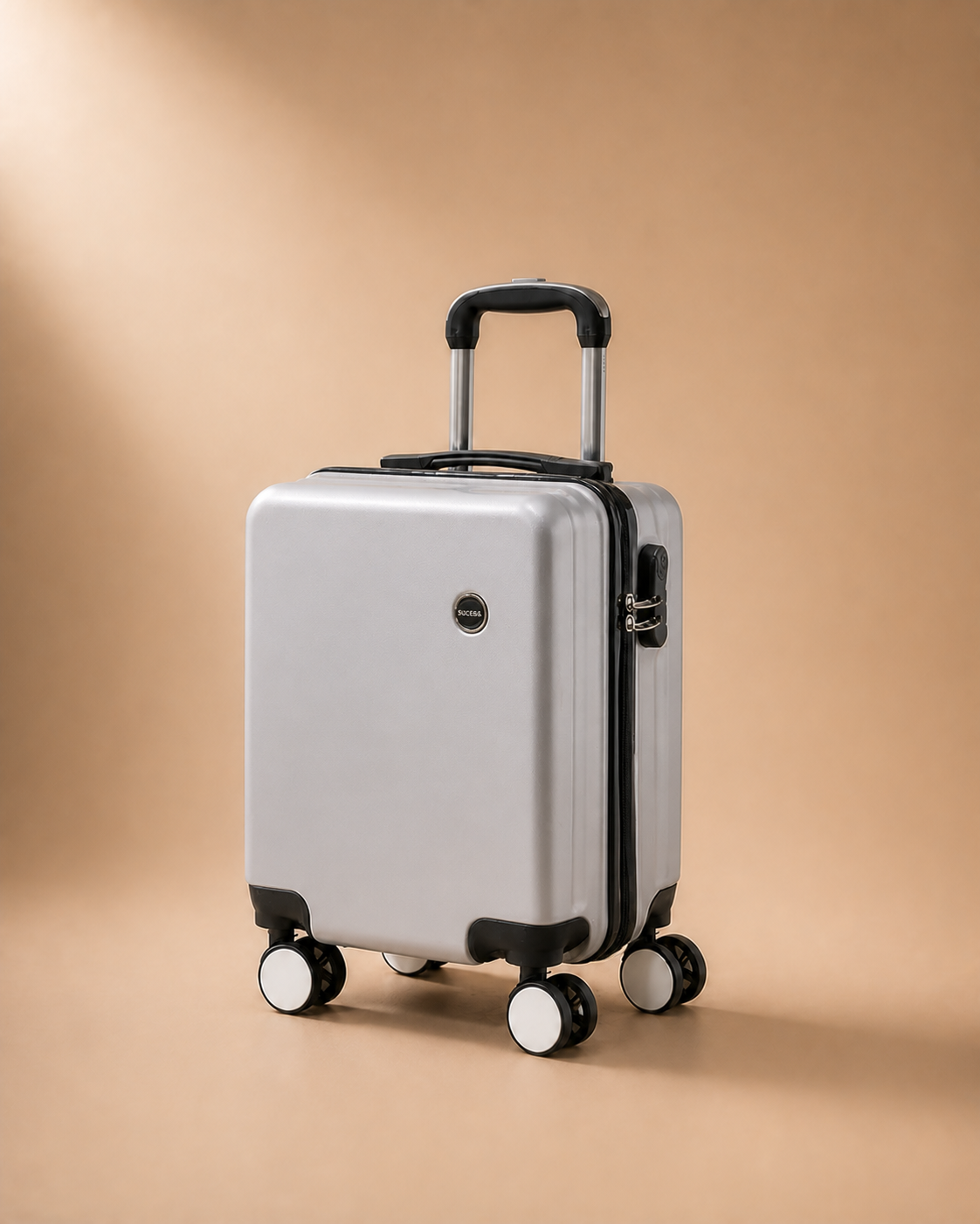 Craster Leather 14 Inch Travel Makeup Case in Silver