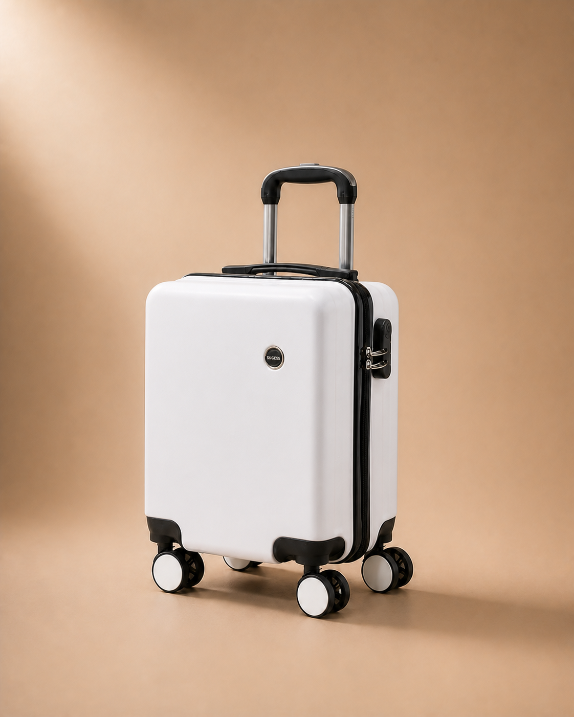 Craster Leather 14 Inch Travel Makeup Case in White