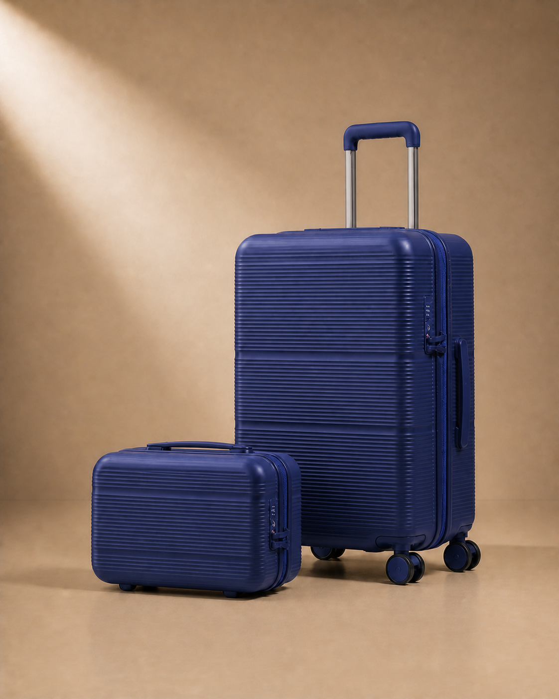 Trebah Travel Makeup Case with Vanity Case - 13/20 Inch in Deep Blue