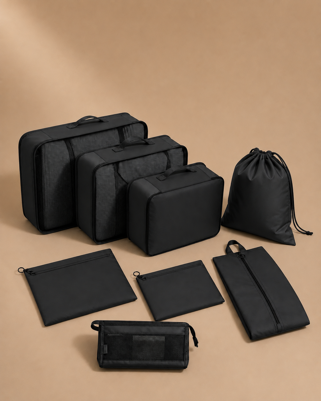 Edale 8 Piece Travel Packing Cubes - Full Layout Product View