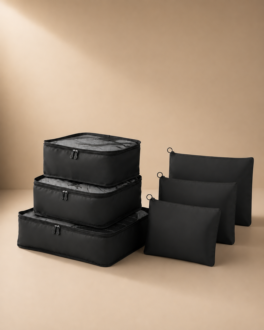 Edale Travel Packing Cubes in Black - 6 Pieces