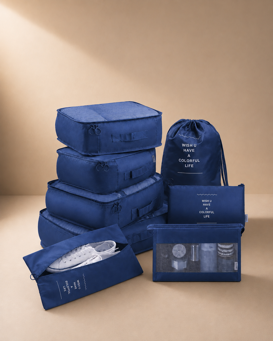 Edale Travel Packing Cubes in Blue - 8 Pieces