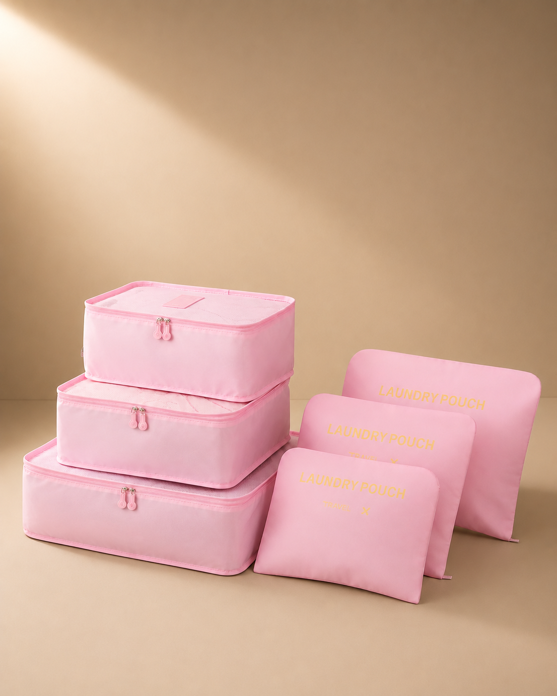 Edale Travel Packing Cubes in Pink - 6 Pieces