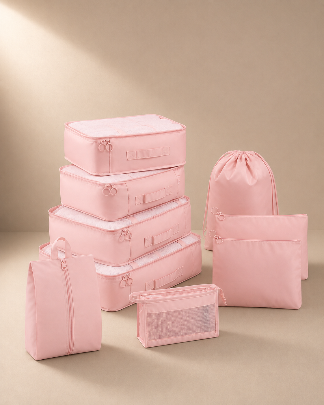 Edale Travel Packing Cubes in Pink - 8 Pieces