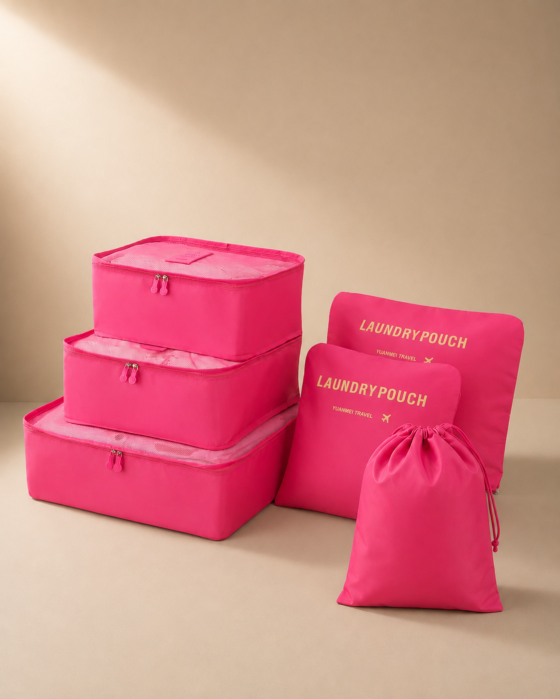 Edale Travel Packing Cubes in Rose - 6 Pieces