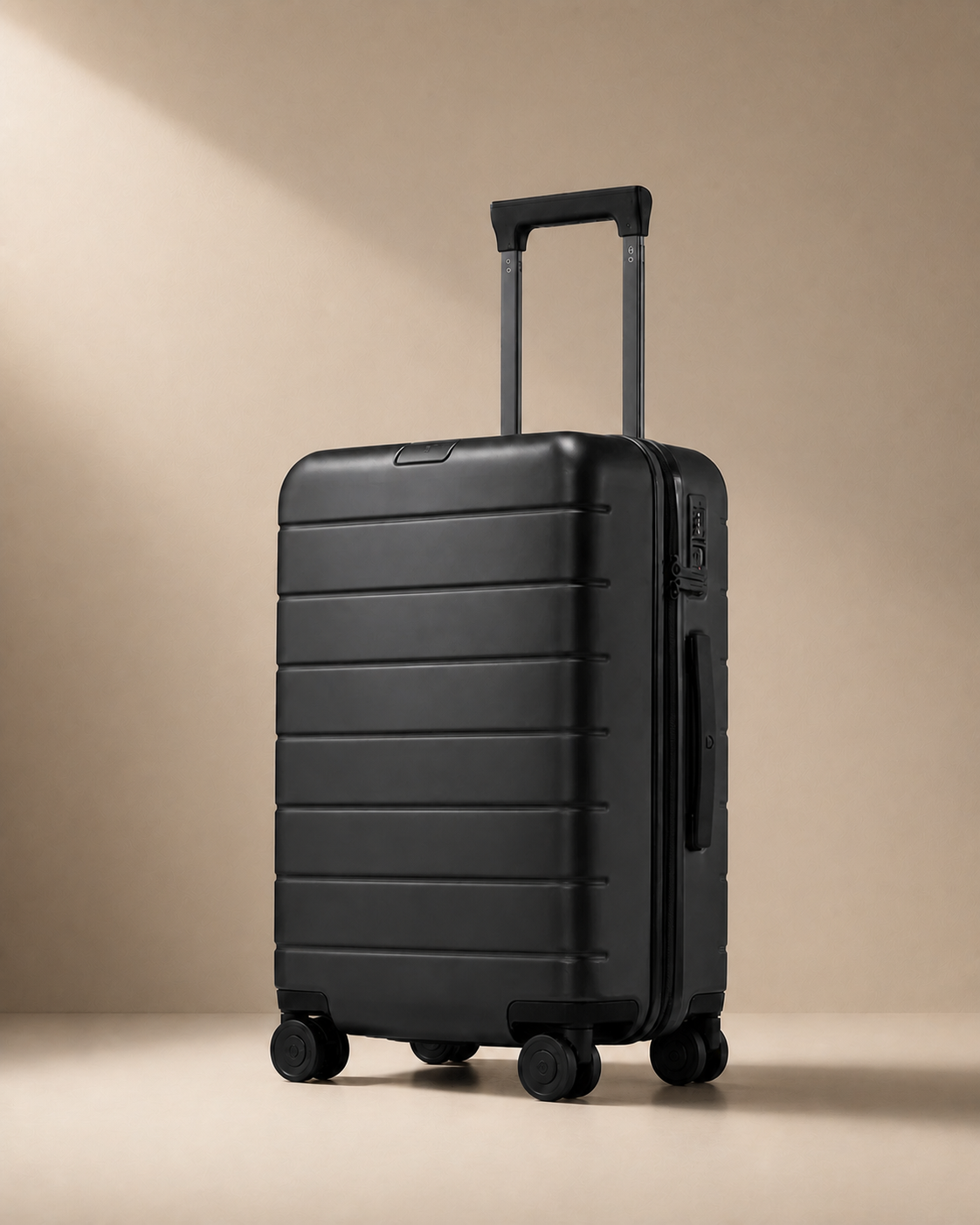 Filey Large Capacity Cabin Suitcase in Black, 20 Inch - front view
