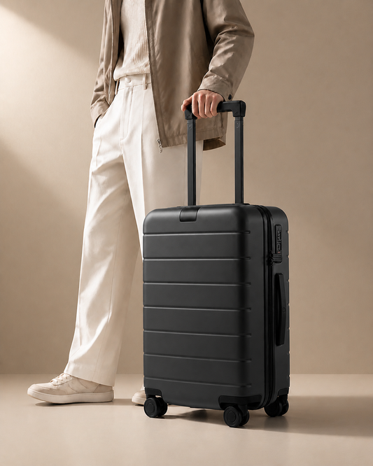 Filey Large Capacity Cabin Suitcase in Black, 20 Inch - lifestyle view