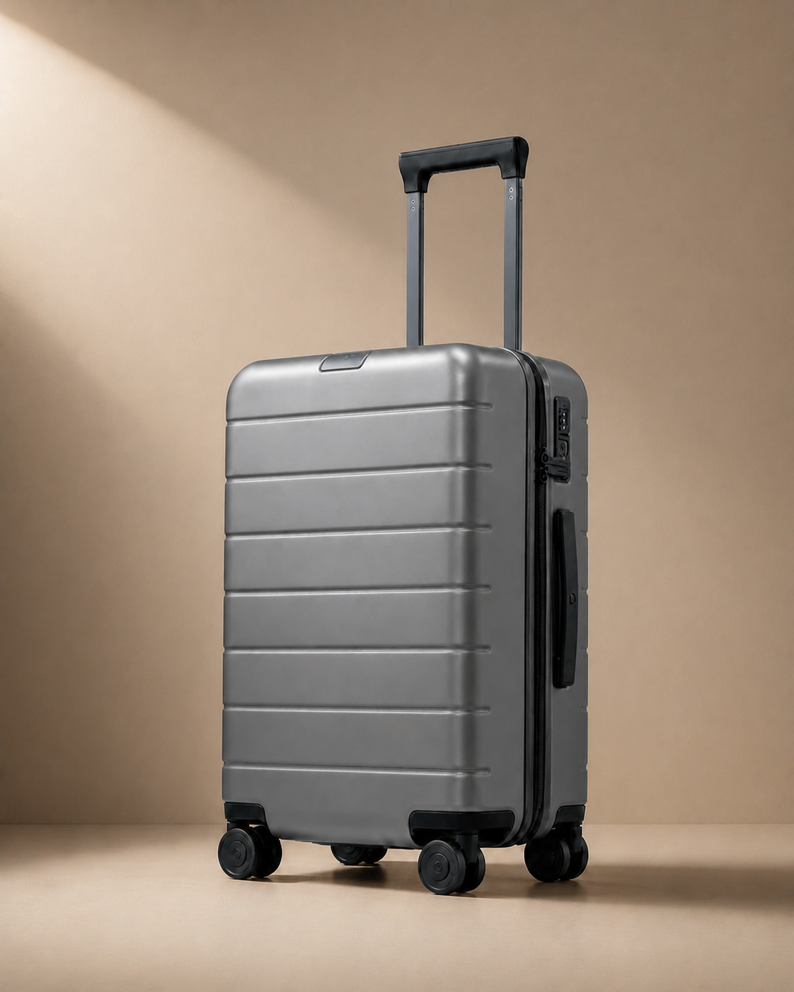 Filey Large Capacity Cabin Suitcase in Grey, 20 Inch - front view