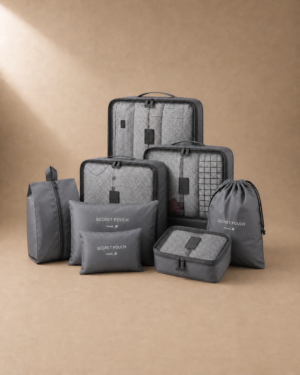Grassington Travel Packing Cubes in Gray