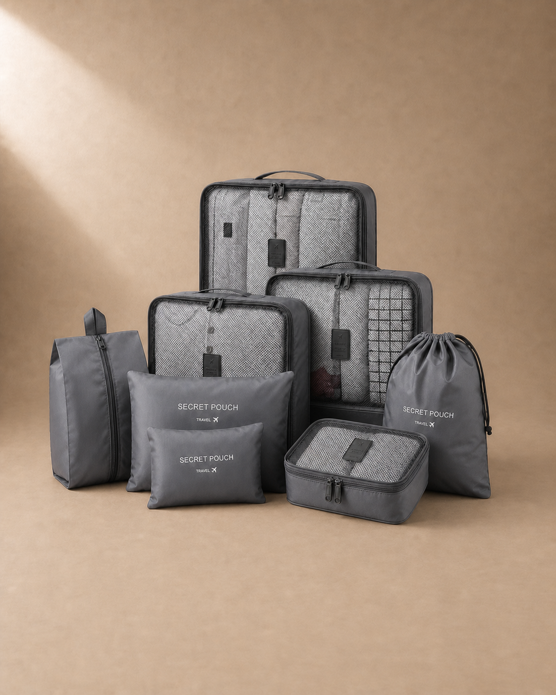 Grassington Travel Packing Cubes in Gray
