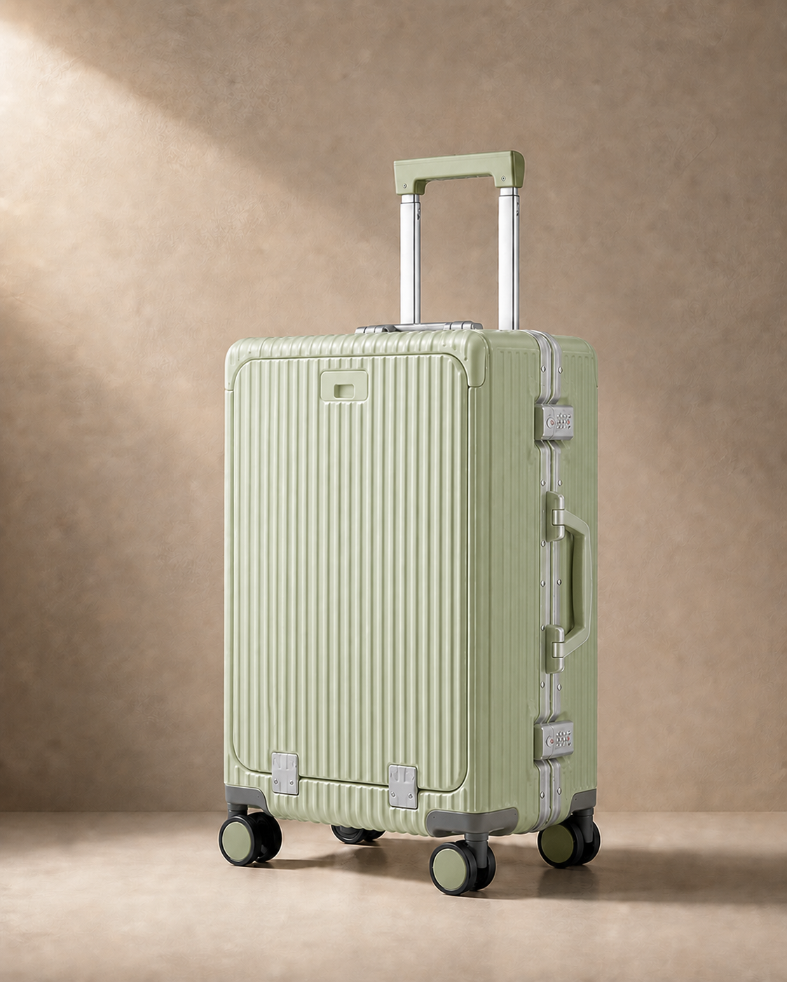 Sennen Aluminium Frame Cabin Suitcase - 20/24 Inch in Green