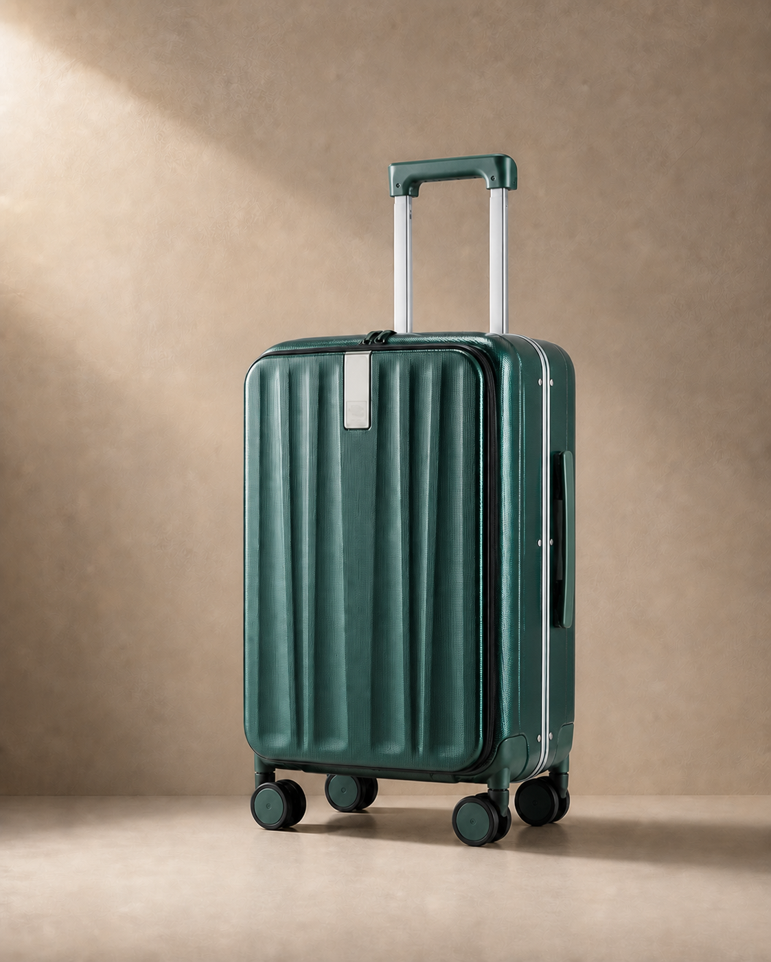 Shaldon Hard Shell Aluminium Frame Cabin Suitcase - 20/24 Inch in Green